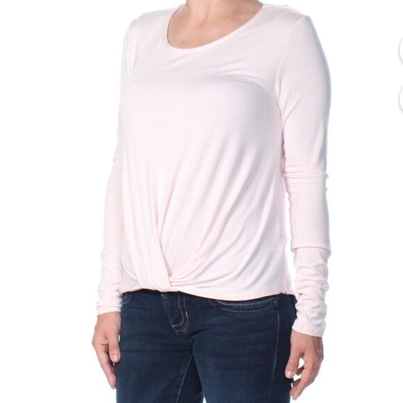 Maison Jules Womens Knit Knot Front T-Shirt NWT Size Small - Picture 3 of 4